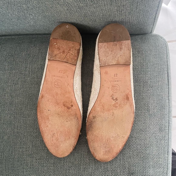 Chanel Ballet Flats. Black and white tweed. - Picture 4 of 4